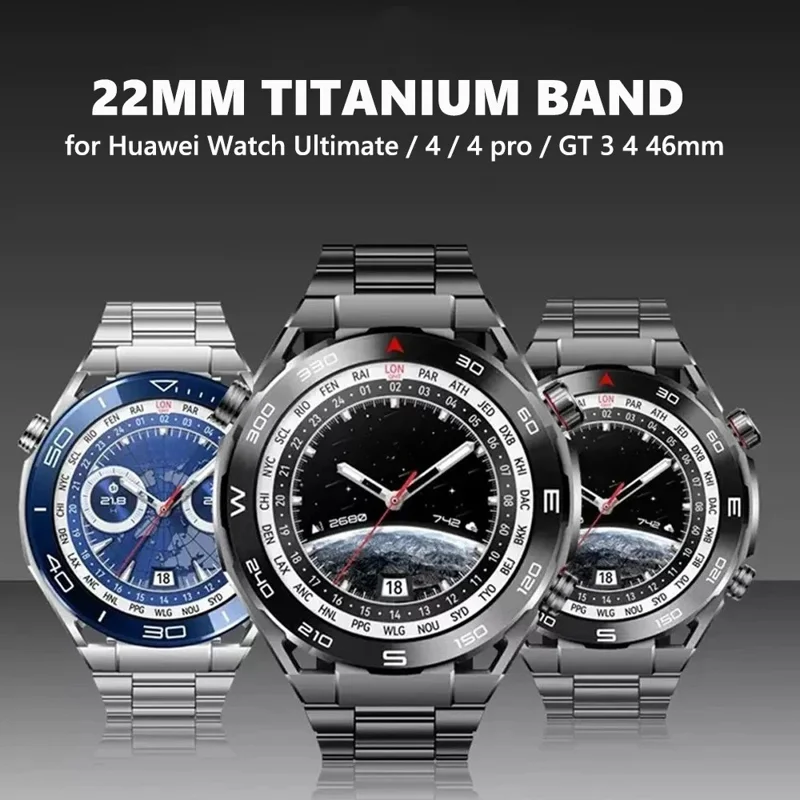 22mm Titanium Alloy Watch Band for Huawei Watch GT 6 / 6 Pro / 5 / 5 Pro / 4 / 3 / 2 46mm Butterfly Clasp Quick Release Strap - Silver