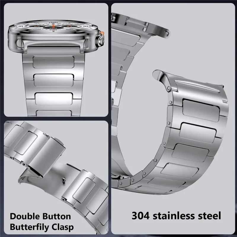 Correa de Repuesto de Aleación de Titanio para Huami Amazfit T-Rex 3, Pulsera - Plata