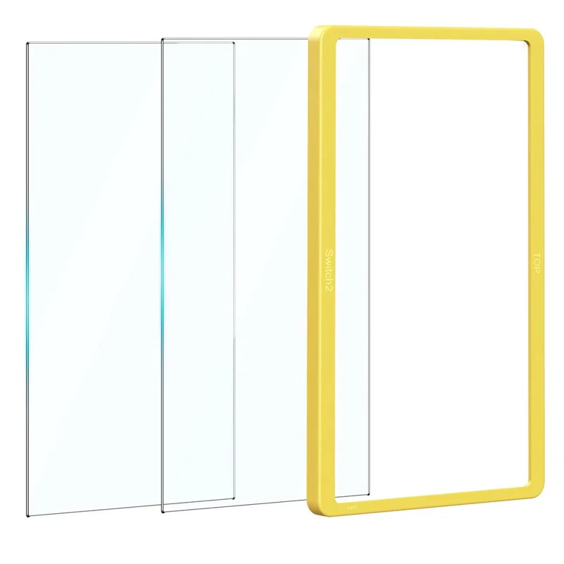 2 pièces pour protecteur d'écran Nintendo Switch 2 anti-empreintes HD 9H en verre trempé résistant aux chocs avec cadre d'alignement