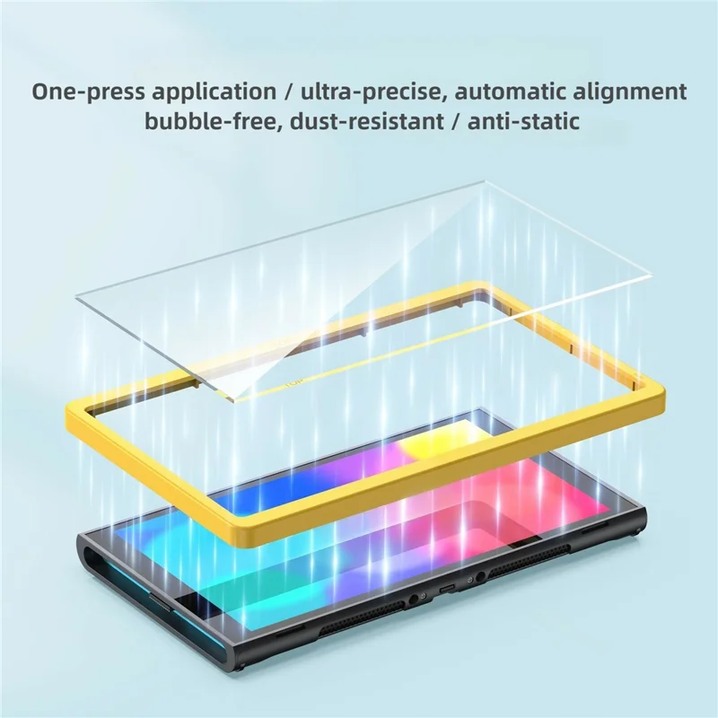 2 pièces pour protecteur d'écran Nintendo Switch 2 anti-empreintes HD 9H en verre trempé résistant aux chocs avec cadre d'alignement