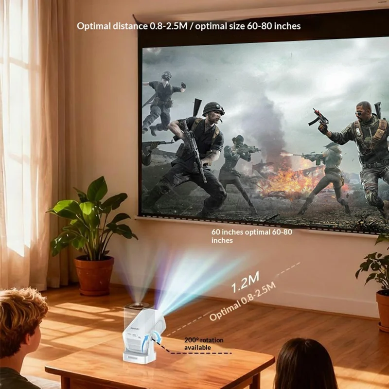 YESIDO TV16 1080P Projektor Auto Fokus Bluetooth-Kompatibel 5.4 Smart Hjemmeteatersystem - EU Stik