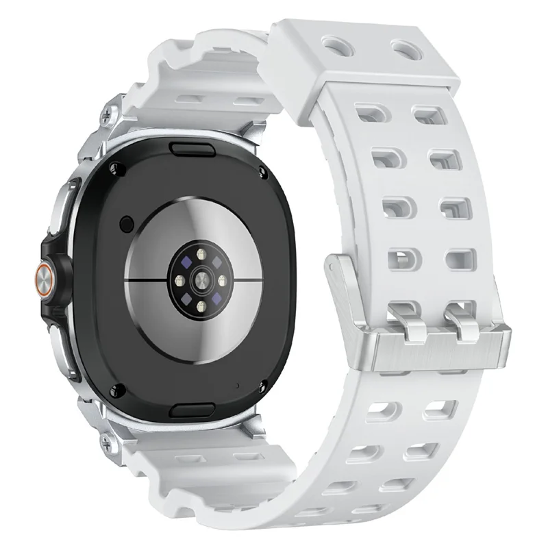 Pulseira Respirável com Duplo Furo para Samsung Galaxy Watch8 Classic 46 mm / Watch8 40 mm / 44 mm, Pulseira em Silicone - Branco