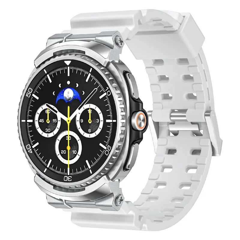 Pulseira Respirável com Duplo Furo para Samsung Galaxy Watch8 Classic 46 mm / Watch8 40 mm / 44 mm, Pulseira em Silicone - Branco