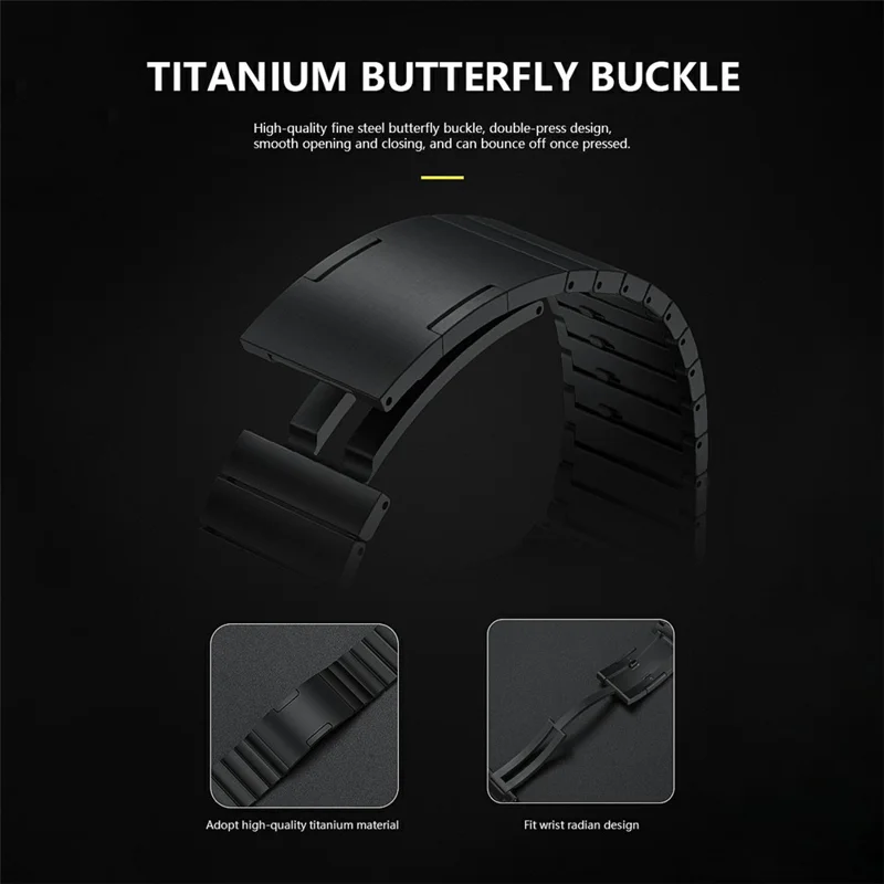 22mm Titanium Alloy Watch Band for Huawei Watch GT 6  /  6 Pro  /  5  /  5 Pro  /  4  /  3  /  2 46mm Quick Release Button Replacement Strap - Grey