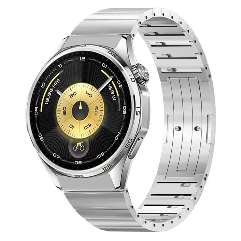 Stainless Steel Watch Band for Huawei Watch GT 6 46mm One-Bead Detachable Bracelet Strap - Silver