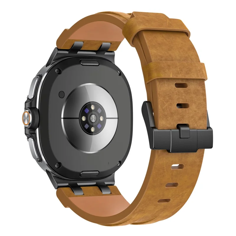 Crazy Horse Texture PU Watch Band for Samsung Galaxy Watch8 Classic 46mm / 8 44mm 40mm Retro Style Replacement Strap - Brown