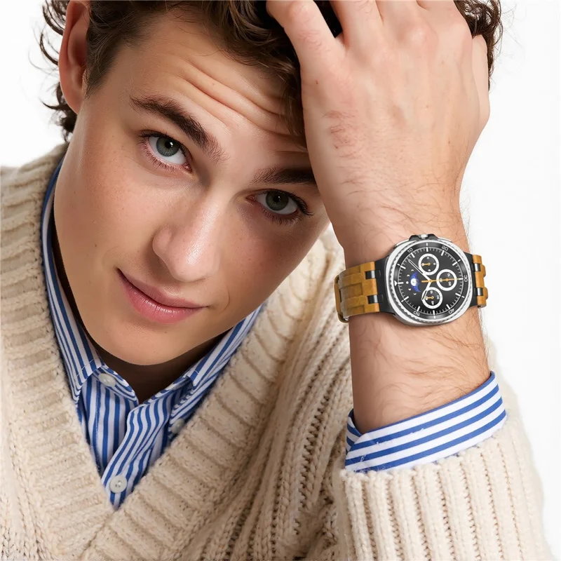 Crazy Horse Texture PU Watch Band for Samsung Galaxy Watch8 Classic 46mm / 8 44mm 40mm Retro Style Replacement Strap - Brown