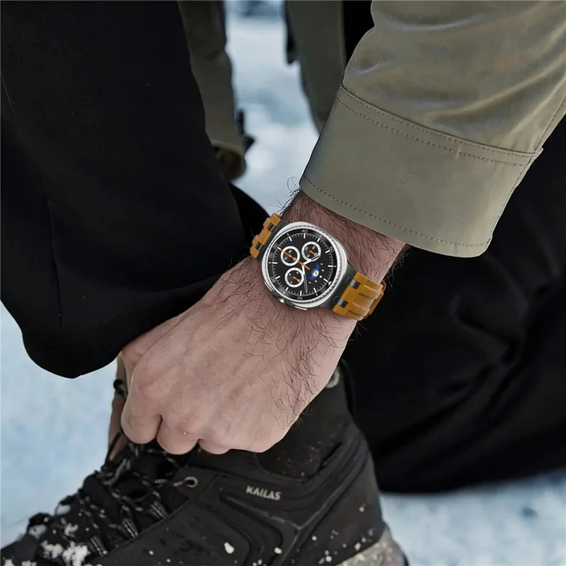 Crazy Horse Texture PU Watch Band for Samsung Galaxy Watch8 Classic 46mm / 8 44mm 40mm Retro Style Replacement Strap - Brown