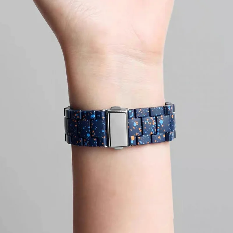 22mm Splash-Ink Design Strap for Huawei Watch GT 6 46mm / GT 5 Pro 46mm / GT 5 46mm Replacement PC Watch Band - Blue