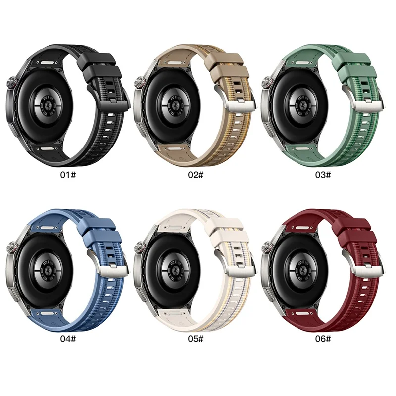 For Huawei Watch GT 6 Pro 46mm Composite Nylon Silicone Band Quick Release Button Watch Strap - Brown