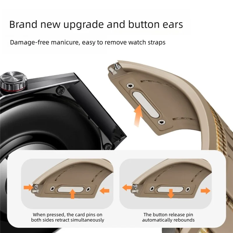 For Huawei Watch GT 6 Pro 46mm Composite Nylon Silicone Band Quick Release Button Watch Strap - Brown