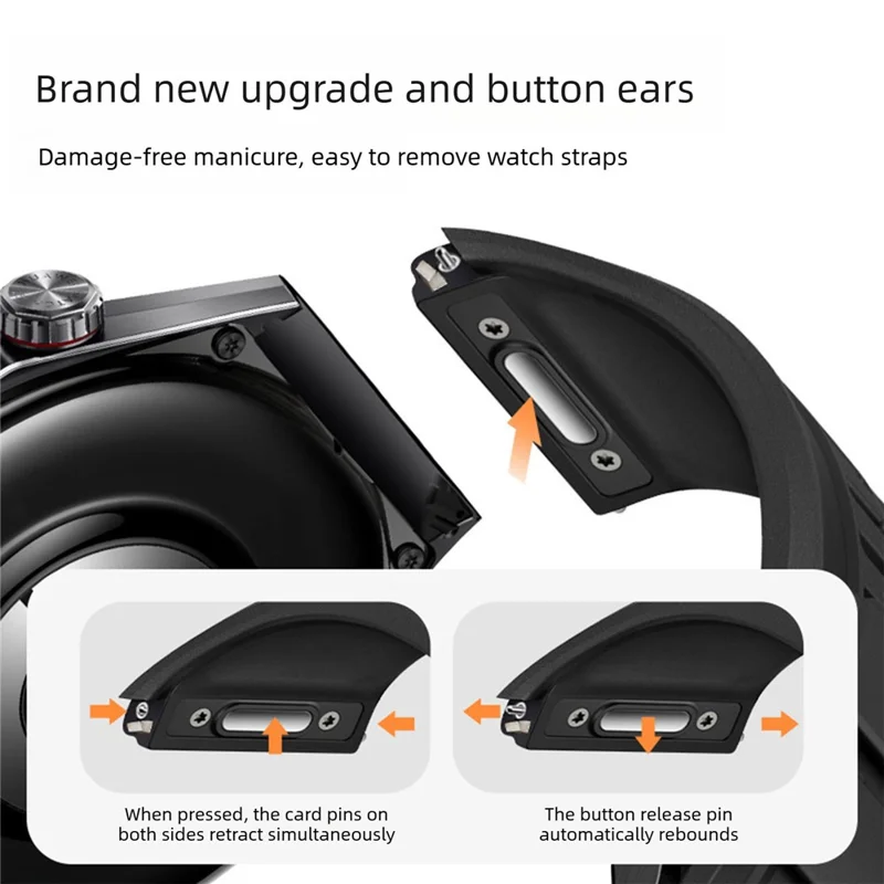 For Huawei Watch GT 6 Pro 46mm Watch Band Silicone Strap Quick Release Button - Black