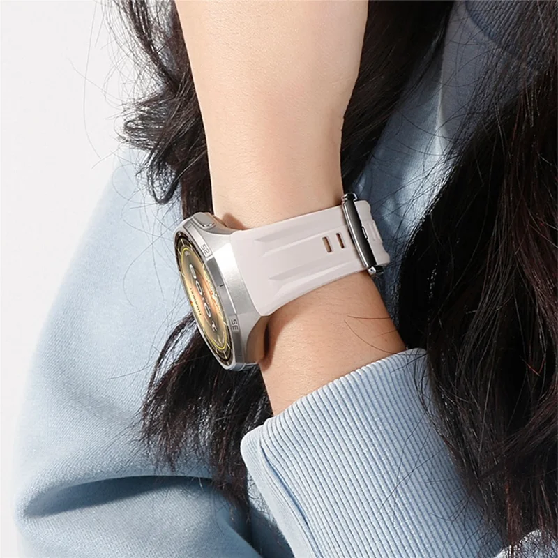 For Huawei Watch GT 6 Pro 46mm Watch Band Silicone Strap Quick Release Button - Black