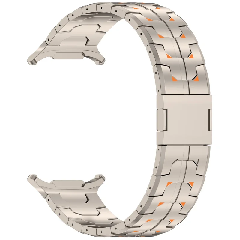 Watch Band for Samsung Galaxy Watch Ultra (2025) 47mm  /  Ultra 47mm Titanium Alloy Replacement Strap - Titanium+Orange