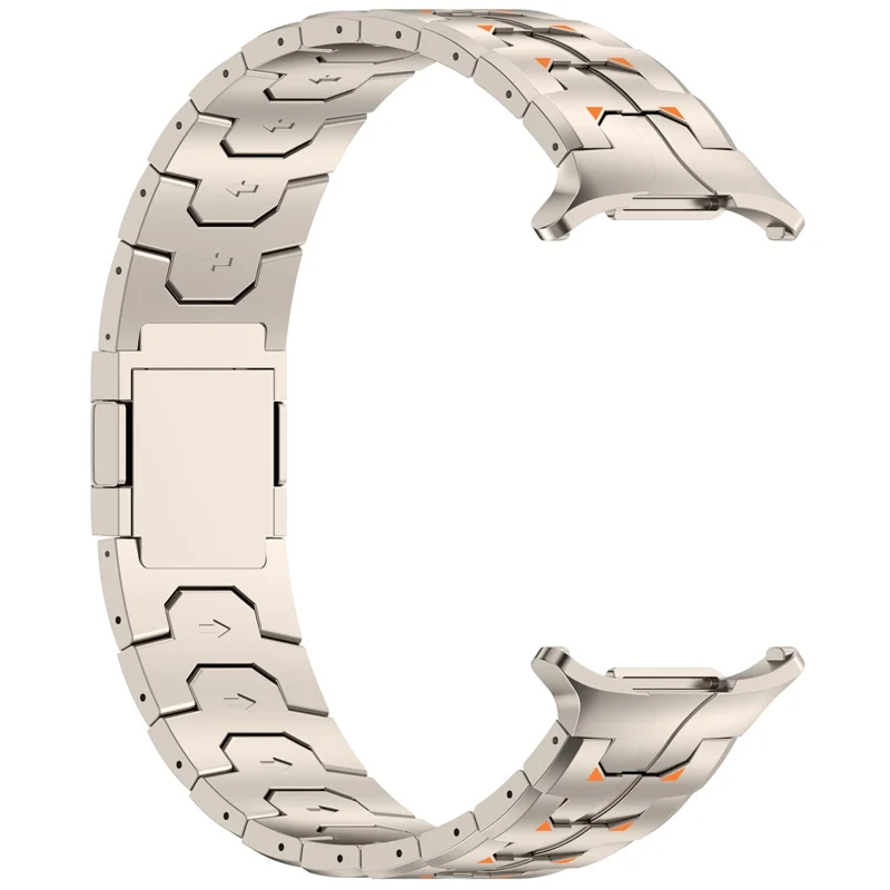 Watch Band for Samsung Galaxy Watch Ultra (2025) 47mm  /  Ultra 47mm Titanium Alloy Replacement Strap - Titanium+Orange