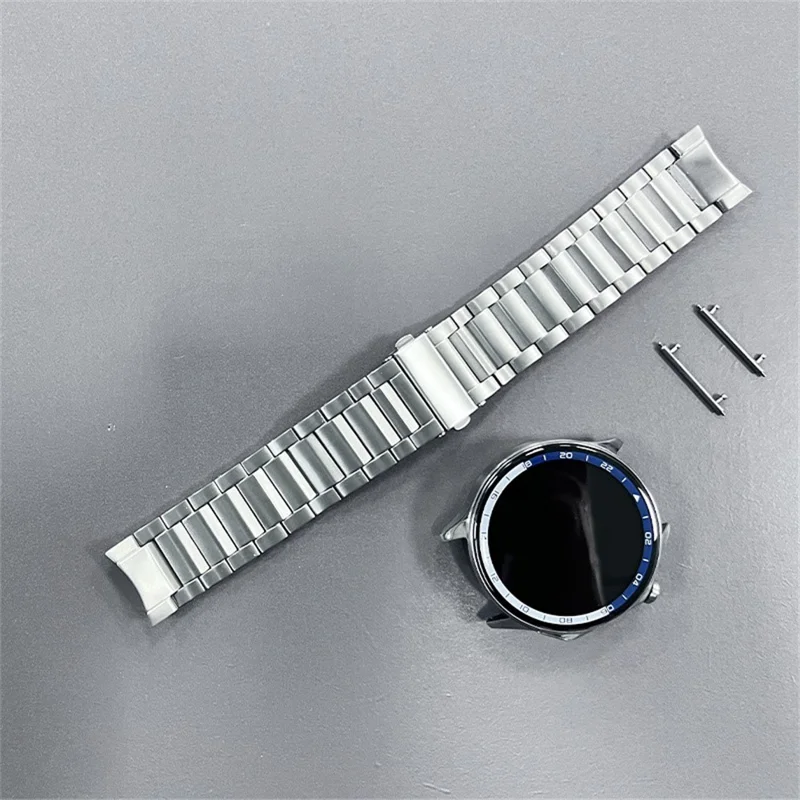For Oppo Watch X  /  X2 Watch Band Titanium Alloy 3-Bead Wrist Strap - Silver