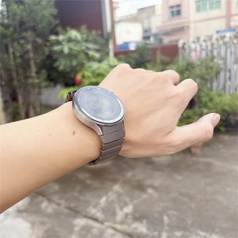 For Oppo Watch X  /  X2 Wrist Band Titanium Alloy 1-Bead Watch Strap with Folding Clasp - Silver