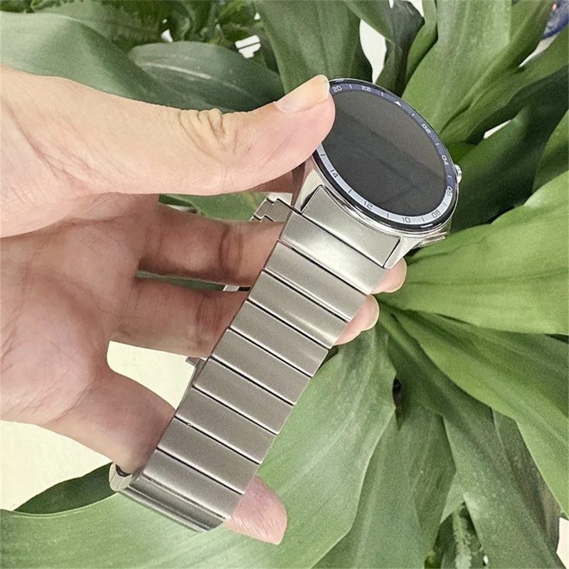 For Oppo Watch X  /  X2 Wrist Band Titanium Alloy 1-Bead Watch Strap with Folding Clasp - Silver