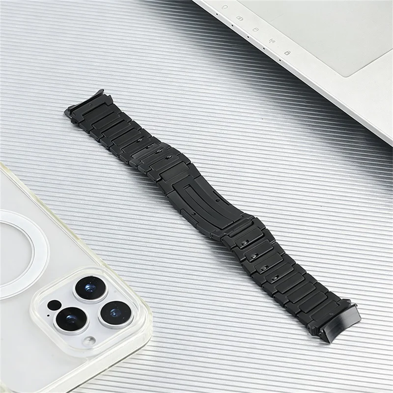 For Huawei Watch GT 6 46mm Watch Band Quick Release Detachable Titanium Alloy Strap with Folding Clasp - Black