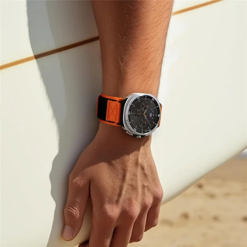 Woven Nylon Sport Band For Samsung Galaxy Watch Ultra2 / Watch Ultra (2025) 47mm / Watch Ultra 47mm Quick Release Adjustable Strap - Orange