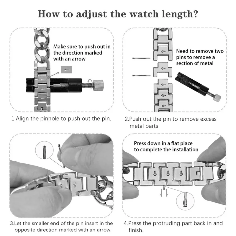 Watch Band For Google Pixel Watch 4  /  3  /  2  /  1 41mm Stainless Steel Metal Chain Adjustable Bracelet Strap - Silver