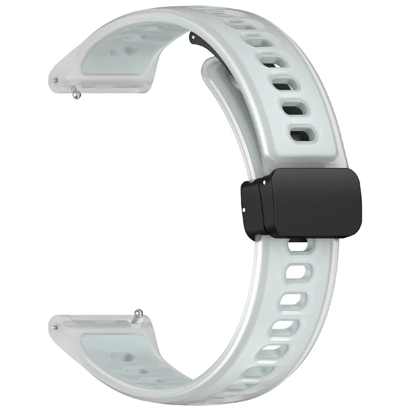 Silikon-Uhrenarmband für Coros Pace 4, 22 mm, transparentes Armband mit magnetischem Faltverschluss – Weiß