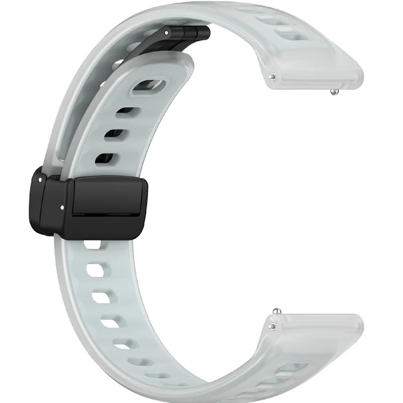 Silikon-Uhrenarmband für Coros Pace 4, 22 mm, transparentes Armband mit magnetischem Faltverschluss – Weiß
