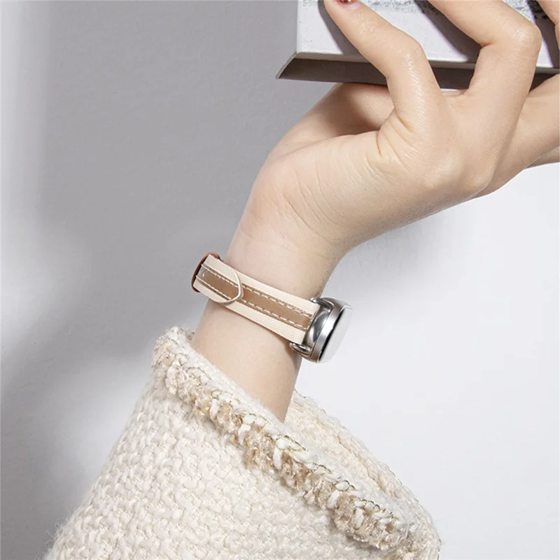 Watch Strap for Xiaomi Smart Band 10 / 9 / 8 Genuine Cow Leather Replacement Watchband - Brown