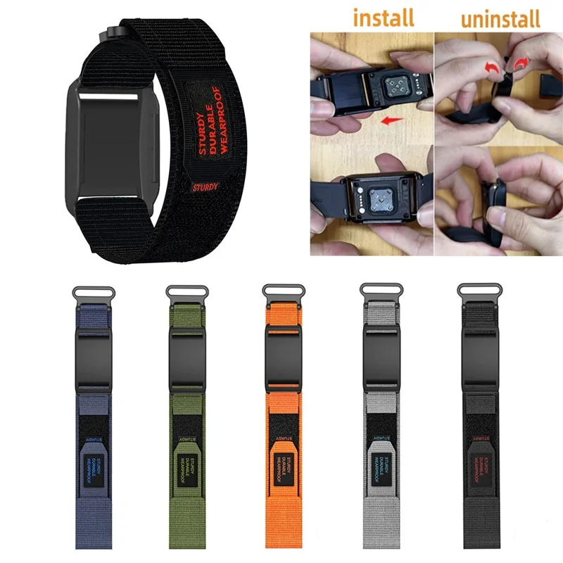 حزام ساعة بولار لوب من النايلون برباط لاصق مع غطاء واقٍ - برتقالي