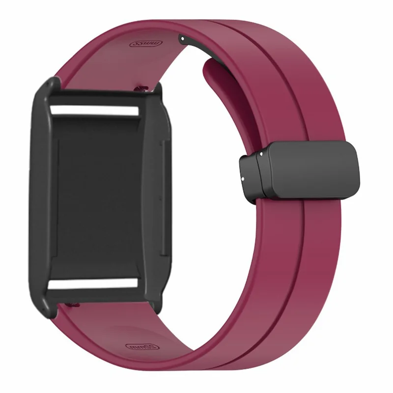 Silikonarmband mit Magnetverschluss für Polar Loop Fitness-Tracker, Sportarmband mit PC-Schutzhülle – Weinrot