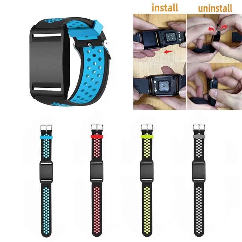 Für Polar Loop Fitness-Tracker-Armband, zweifarbiger, atmungsaktiver Silikon-Armband mit Schutzhülle - Schwarz / Rot