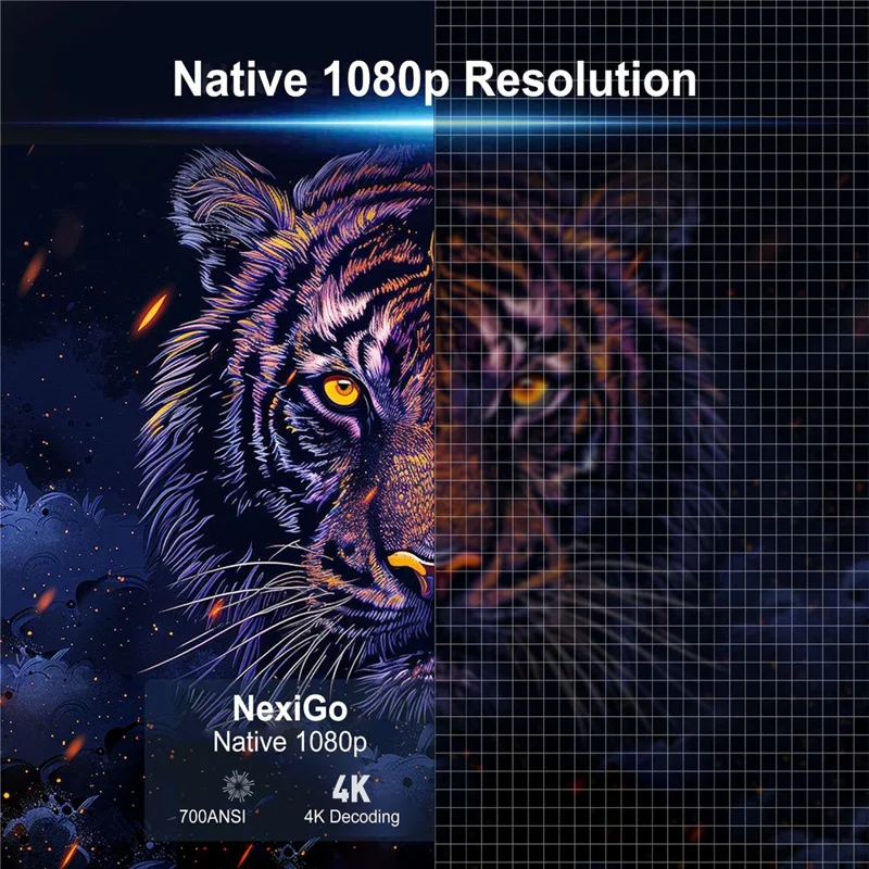 HCS350 PLUS 1080P 450 ANSI Projecteur Portable Android 11 avec Haut-parleur, Microphone et Manette de Jeu - Prise US