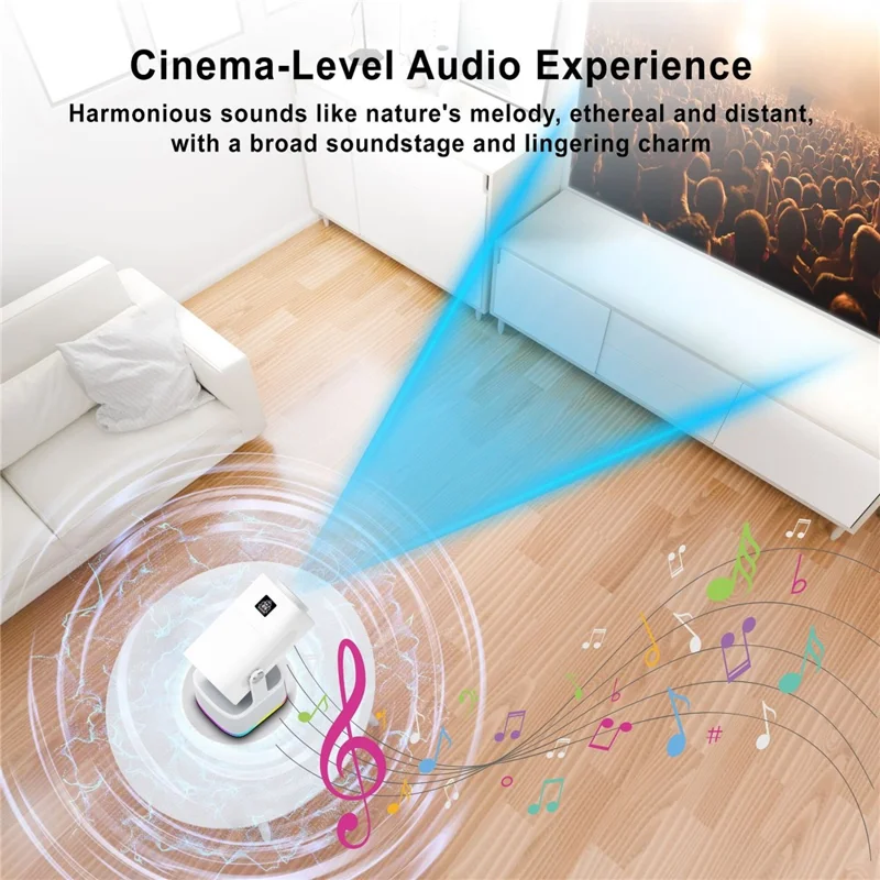 HCS350 PLUS 1080P 450 ANSI Projecteur Portable Android 11 avec Haut-parleur, Microphone et Manette de Jeu - Prise US