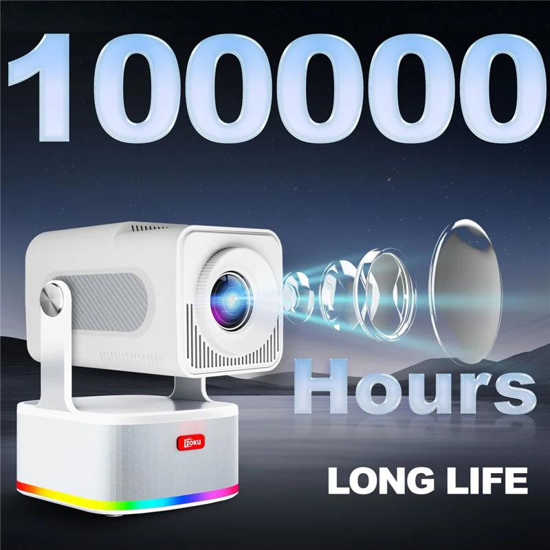 HCS350 PLUS 1080P 450 ANSI Projecteur Portable Android 11 avec Haut-parleur, Microphone et Manette de Jeu - Prise US