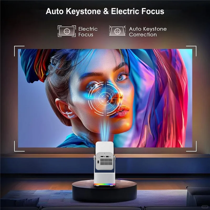 HCS350 PLUS 1080P 450 ANSI Projecteur Portable Android 11 avec Haut-parleur, Microphone et Manette de Jeu - Prise US