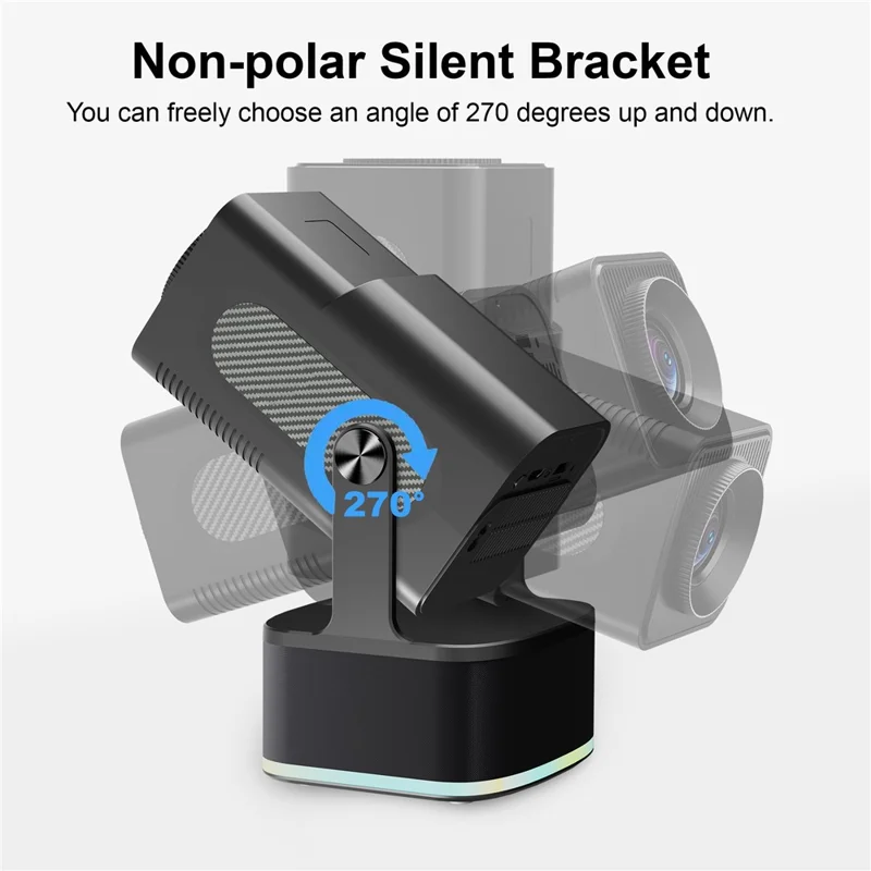 HCS350 450 ANSI 1080P HD Projecteur avec Karaoké, Haut-parleur, Home Cinéma, Microphone et Télécommande Vocale - Prise US