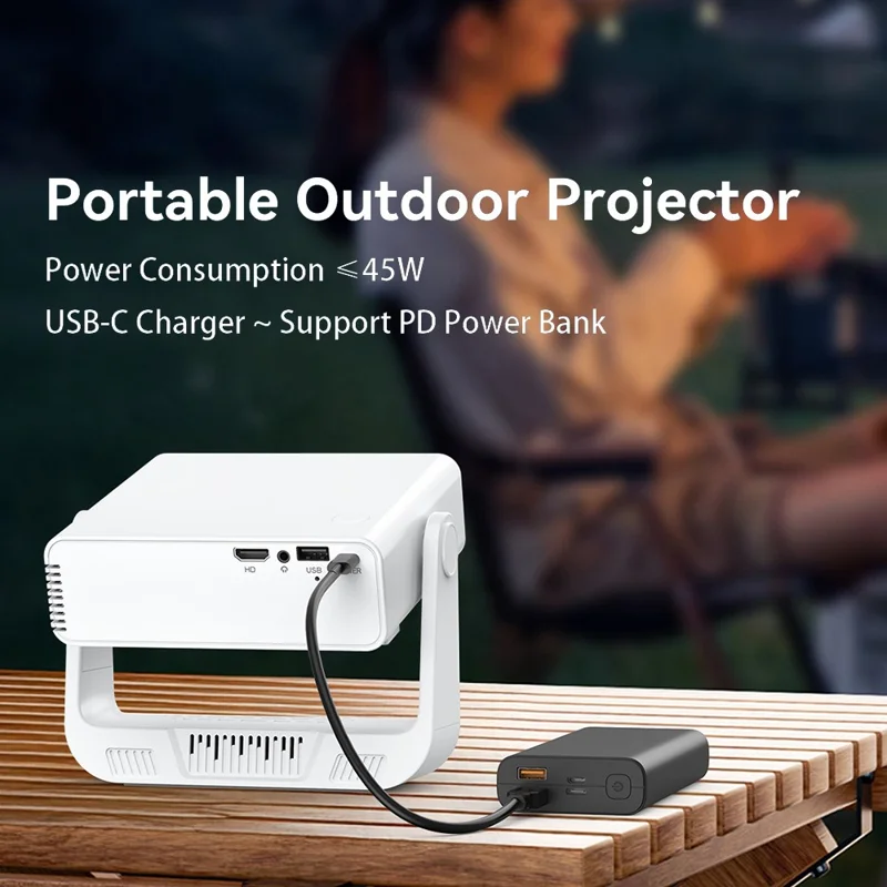 IMC880 Портативный 4K проектор WiFi 6 BT 5.0 200 ANSI люменов Android 14 мини-проектор, 1+8 ГБ — ЕС вилка