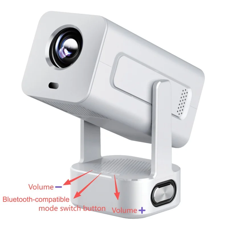 IMC360 LCD Projector 320 ANSI Lumen 1080P WiFi 6 Android 11 1GB+8GB Autofocus Projector for Home Theater, Single Speaker - White  /  EU Plug