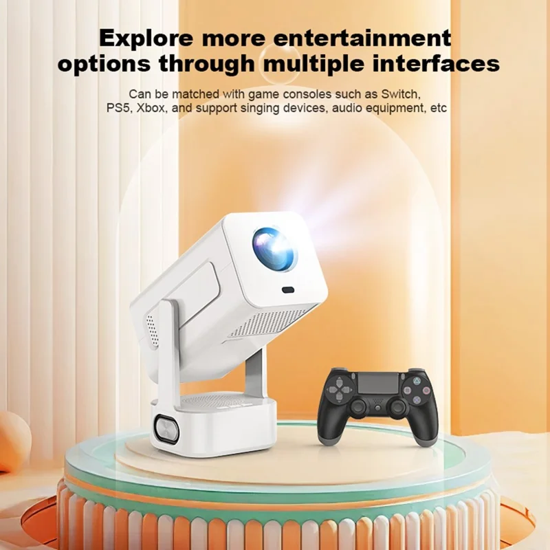 IMC360 LCD Projector 320 ANSI Lumen 1080P WiFi 6 Android 11 1GB+8GB Autofocus Projector for Home Theater, Single Speaker - White  /  EU Plug