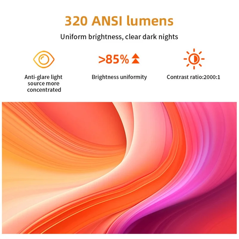 IMC360 1GB+8GB LCD Projector Autofocus 1080P HD WiFi 6 Home Cinema Projector, Dual Speakers, Cloth Coating Base - White  /  EU Plug