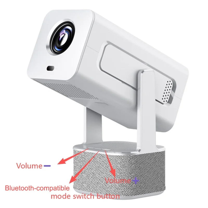 IMC360 1GB+8GB LCD Projector Autofocus 1080P HD WiFi 6 Home Cinema Projector, Dual Speakers, Cloth Coating Base - White  /  EU Plug