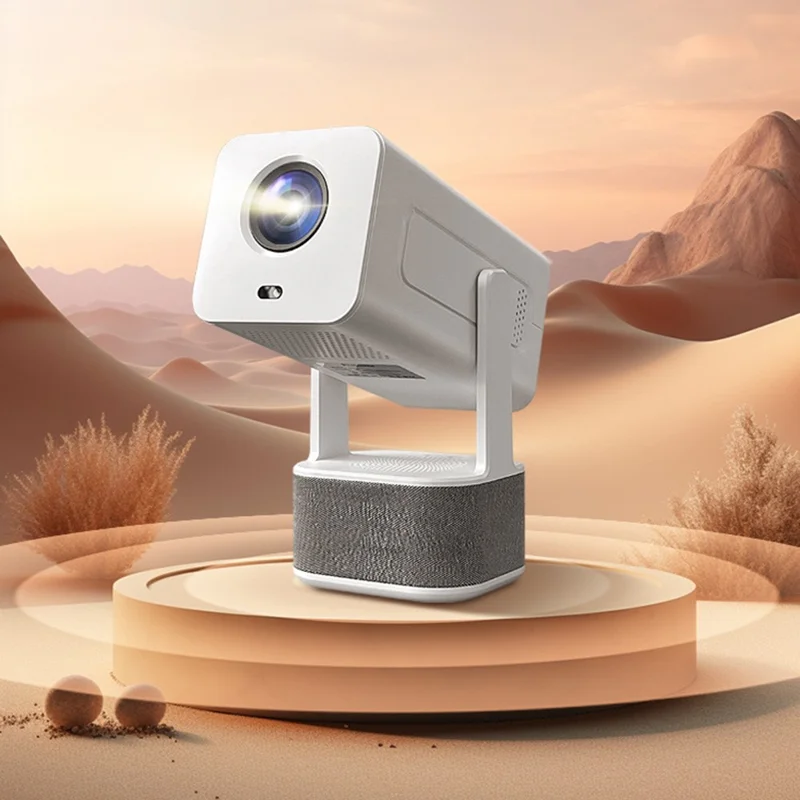 IMC360 1GB+8GB LCD Projector Autofocus 1080P HD WiFi 6 Home Cinema Projector, Dual Speakers, Cloth Coating Base - White  /  EU Plug