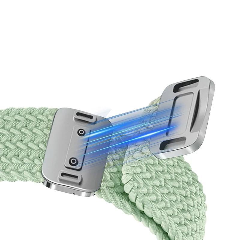 Elastic Woven Nylon Strap for Huawei Band 11  /  11 Pro Watch Band Adjustable with Magnetic Clasp - Cyan