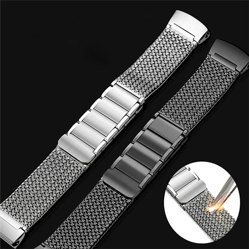For Huawei Watch 4 Pro Stainless Steel Milanese Mesh Loop Strap Press-on Quick Release Watch Band - Titanium