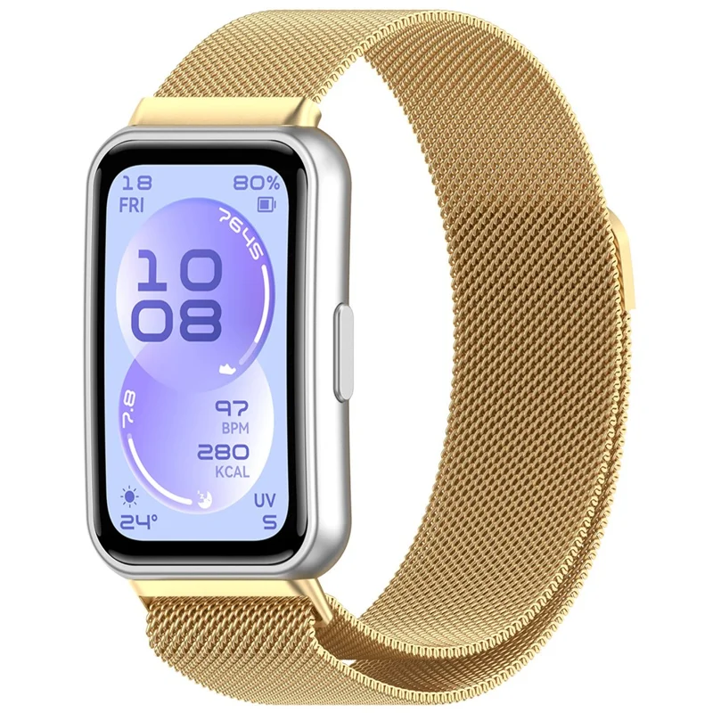 Magnetic Milanese Strap for Huawei Band 11 / 11 Pro / 11 NFC Metal Loop Watch Band - Gold