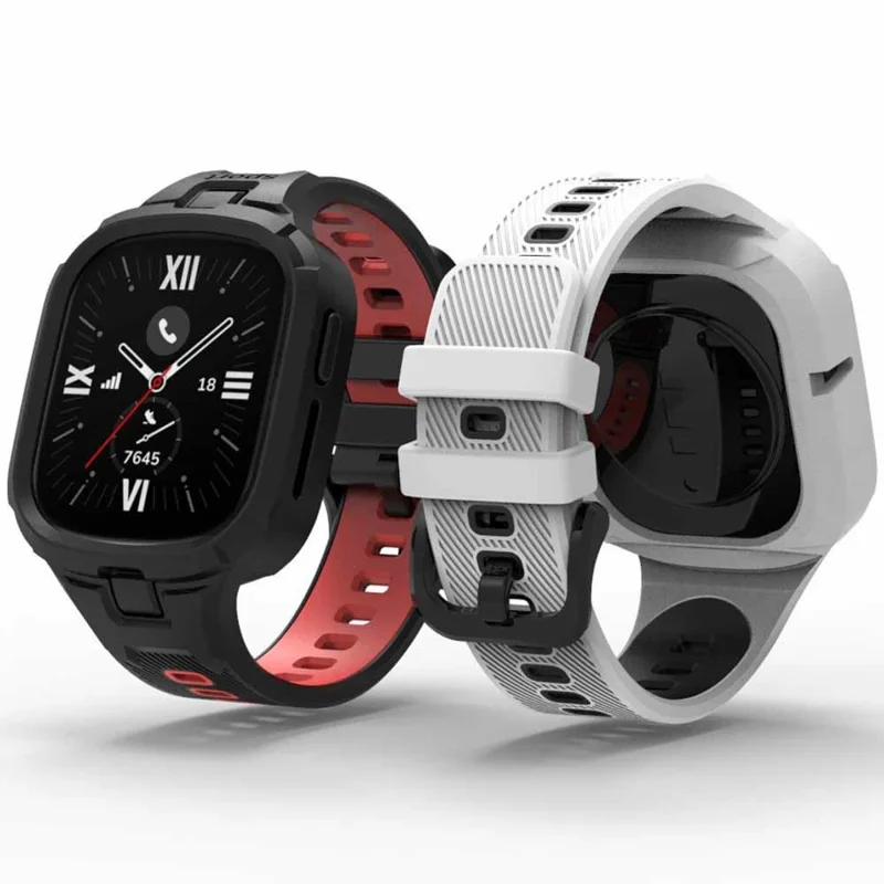 Bracelet TPU de style sport pour Honor Watch 4 avec boîtier de protection - Noir / Rouge