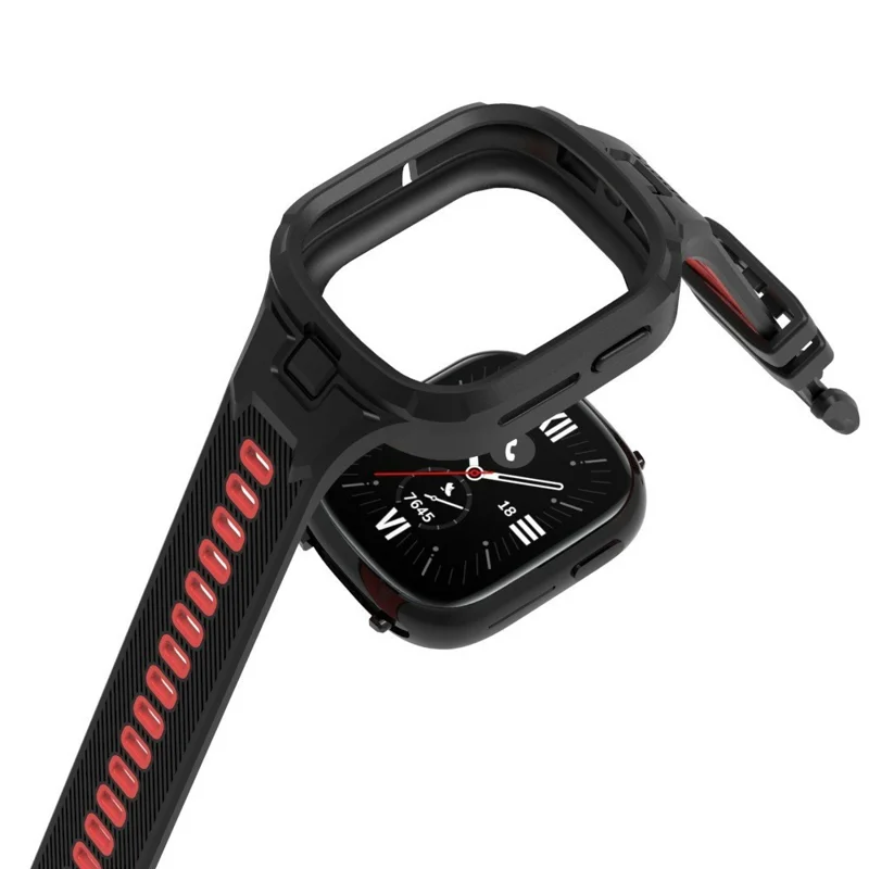 Bracelet TPU de style sport pour Honor Watch 4 avec boîtier de protection - Noir / Rouge