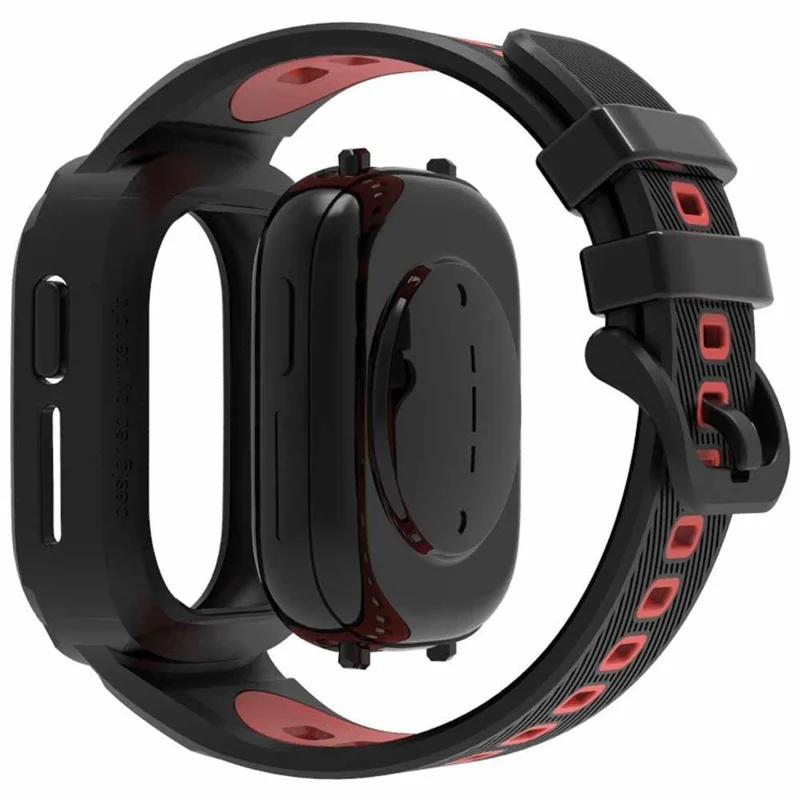 Bracelet TPU de style sport pour Honor Watch 4 avec boîtier de protection - Noir / Rouge