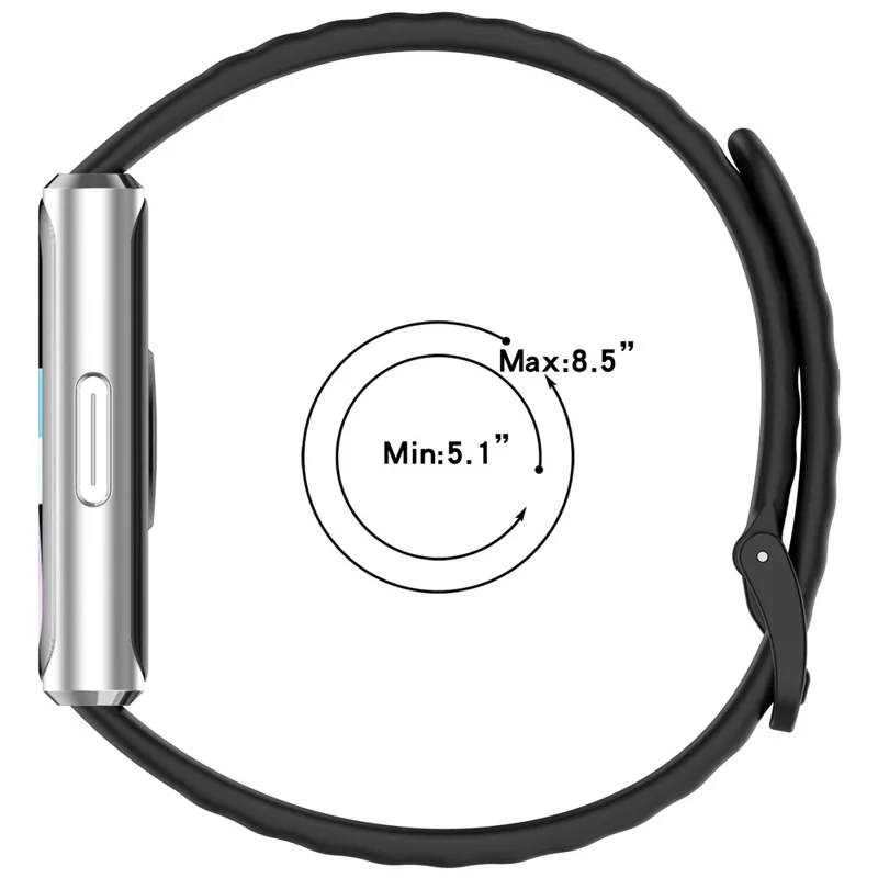 Wave Texture Silicone Strap for Huawei Band 11 / 11 Pro / 11 NFC / 11 Pro NFC Metal Buckle Watch Band - White