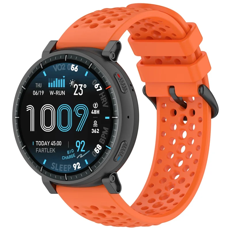 For Huami Amazfit Active Max Silicone Watch Strap Holes Design Breathable Sport Band - Orange